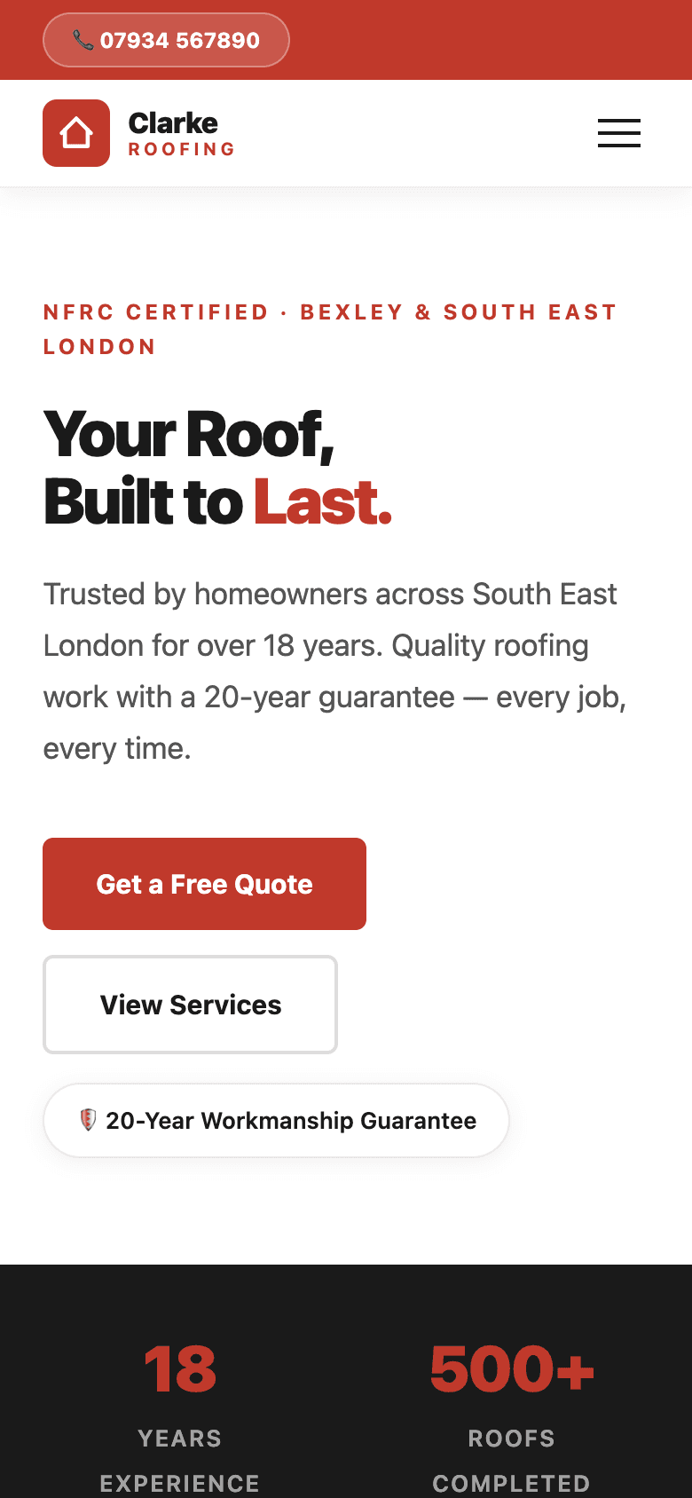 Clarke Roofing mobile